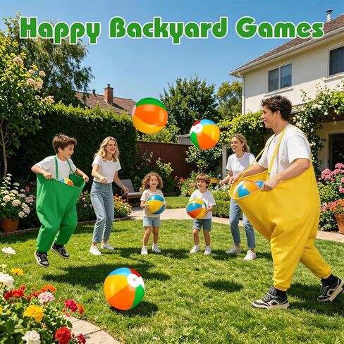 لعبة Granny Pants Yard للمراهقين والبالغين، 2 بنطال عملاق مع حمالات، 16 كرة نطاطة، 2 مضختين وعلمين، مرحل رمي مرح في الهواء الطلق لحفلات الفناء الخلفي، ولم شمل الأسرة، وبناء الفريق (للأعمار من 8 سنوات فما فوق) in Kuwait