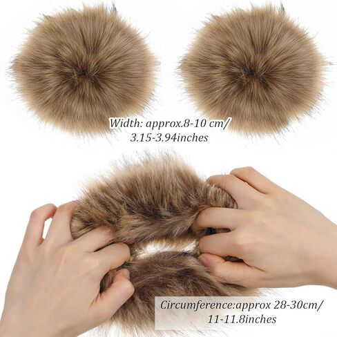 Women's Faux Fur Wrist Cuffs Fluffy Winter Arm Warmers Furry Wristbands Snow Costume Accessories for Cold Weather in Saudi Arabia