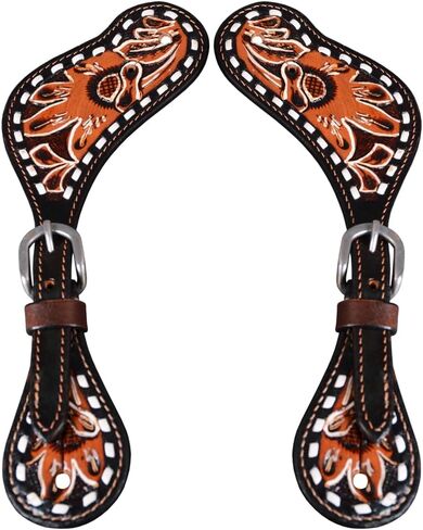 American Leather Spurs Straps for Adults Western Womens Spur Horse Riding Barrel Racing Show and Rodeo Strap in Saudi Arabia