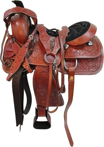 مجموعة سرج غربي من الجلد مصنوعة يدويًا من Roper Ranch Horse Tack 15 16 17 18 FQHB in Kuwait