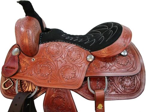 مجموعة سرج غربي من الجلد مصنوعة يدويًا من Roper Ranch Horse Tack 15 16 17 18 FQHB in Kuwait