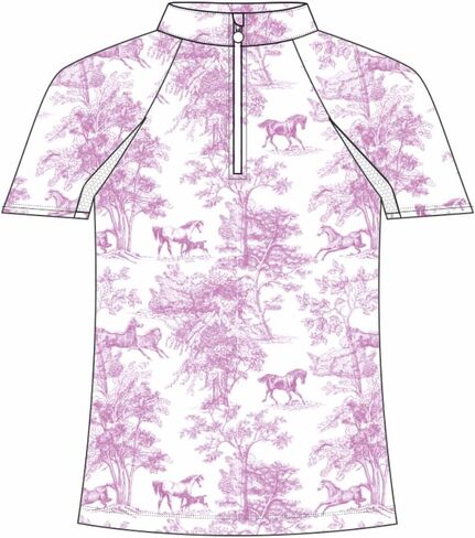 Dapplebay Kids Rose Equestrian Toile 1/4 Zip - Short Sleeve in Saudi Arabia