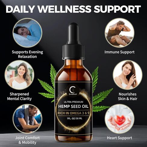 GPGP GreenPeople 3 Pack Natural Hemp Oil Extract, Immune System Support, Support Focus and Energy, and Support Nighttime Activities, Pure Extract, Rich in Omega 3&6&9 Fatty Acids in Saudi Arabia