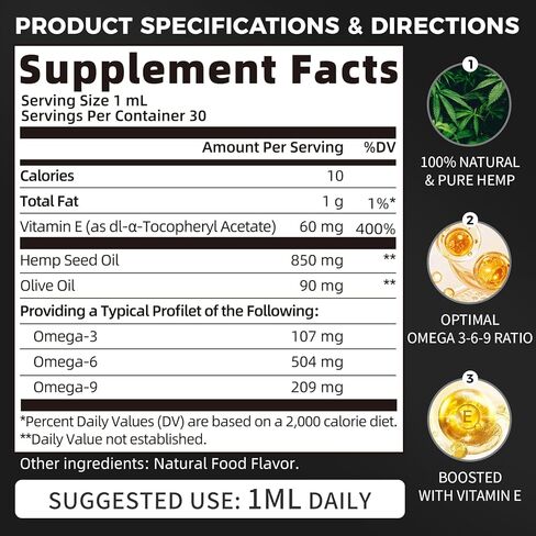GPGP GreenPeople 3 Pack Natural Hemp Oil Extract, Immune System Support, Support Focus and Energy, and Support Nighttime Activities, Pure Extract, Rich in Omega 3&6&9 Fatty Acids in Saudi Arabia