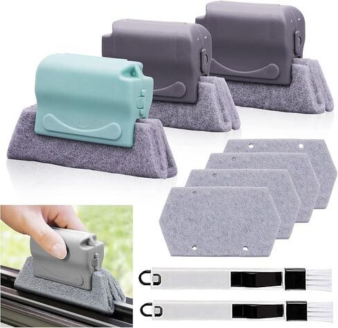 Koishu Magic Window Groove Cleaning Brush, Hand-held Crevice Cleaner Tools, Multipurpose Clean Tools Slide Brush Head for Door, Window Slides Replacement Cloth Brush in Saudi Arabia