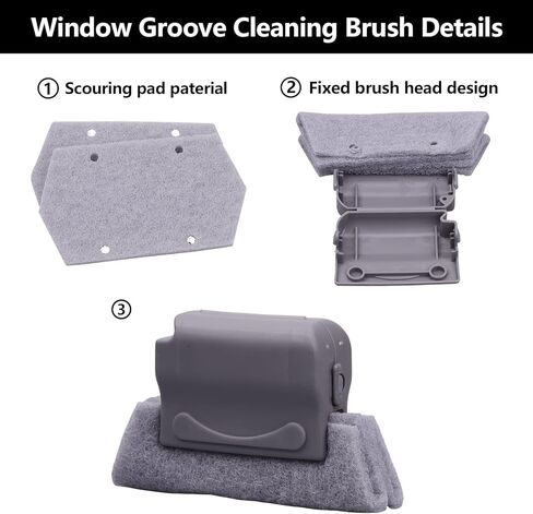 Koishu Magic Window Groove Cleaning Brush, Hand-held Crevice Cleaner Tools, Multipurpose Clean Tools Slide Brush Head for Door, Window Slides Replacement Cloth Brush in Saudi Arabia