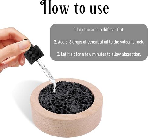 Passive Essential Oil Diffuser Rock Diffuser Natural Wood Base Aromatherapy for Decorating at Desk, Office, or Car and Gift-Giving in Saudi Arabia