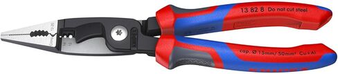 أدوات Knipex 13 82 8 ، 6 في 1 كماشة تركيب كهربائية مع مقبض قبضة الراحة ، الأحمر والأزرق in Kuwait
