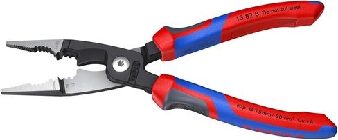أدوات Knipex 13 82 8 ، 6 في 1 كماشة تركيب كهربائية مع مقبض قبضة الراحة ، الأحمر والأزرق in Kuwait