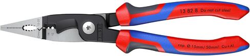 أدوات Knipex 13 82 8 ، 6 في 1 كماشة تركيب كهربائية مع مقبض قبضة الراحة ، الأحمر والأزرق in Kuwait