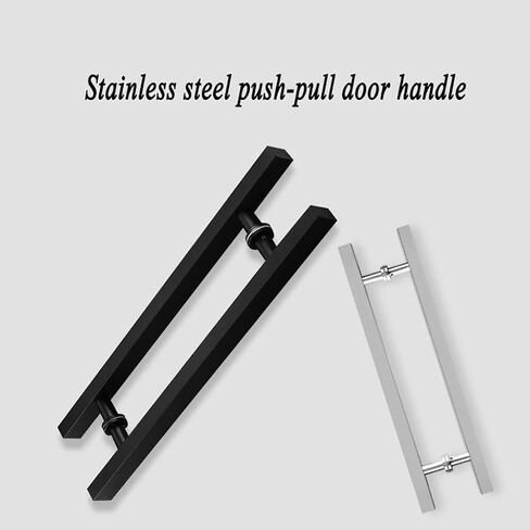 Heavy Duty Stainless Steel Square Tube Commercial Push-Pull Door Handle/Glass Door Handle/Barn Door Pull Handle Black/Silver - 6 Sizes(Silver,1200 * 900mm) in Saudi Arabia