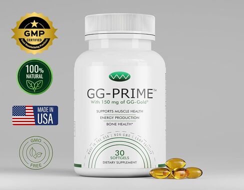 مكمل GG-Prime™ Geranylgeraniol - 150 مجم GG-Gold® من Annatto - يدعم إنتاج CoQ10 وصحة العضلات والعظام - 30 كبسولة هلامية in Saudi Arabia