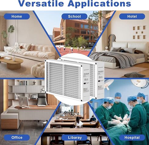 2 حزمة استبدال فلتر الهواء 20x25x4 متوافق مع هانيويل FC100A1037 مطوي HVAC، مرشح فرن MERV 13، تصميم قابل للطي (الحجم الفعلي: 19.94 × 24.88 × 4.38 بوصة) in Kuwait