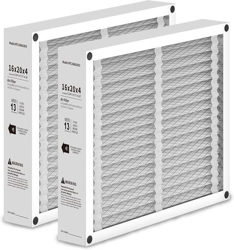2 حزمة استبدال فلتر الهواء 20x25x4 متوافق مع هانيويل FC100A1037 مطوي HVAC، مرشح فرن MERV 13، تصميم قابل للطي (الحجم الفعلي: 19.94 × 24.88 × 4.38 بوصة) in Kuwait