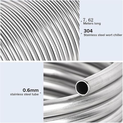 304 Stainless Steel Coil Tubing 1/2" OD x 25Ft Length, Metal Tubing for Industrial Machinery, Multi-function Processing & DIY Projects (0.5 Inch Diameter) in Saudi Arabia