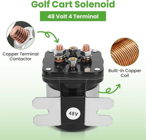 10L0L Golf Cart Solenoid 48 Volt 4 Terminal for EZGO Club Car Yamaha Electric Model, Heavy Duty Starter Solenoid #586 Series, Replaces 73231G01 101883601 JR1-H1950-00 in Kuwait