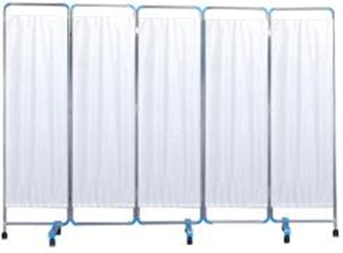 Foldable Privacy Screen,Mobile Privacy Separator Wall,Stainless Steel Room Divider,for Emergency Room Hospital Beauty Salon Office,Blue(White,5-Panel) in Saudi Arabia