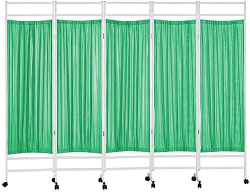 Mobile Privacy Screen,Foldable Hospital Room Divider,Privacy Separator Wall Temporary Fence,for Emergency Room Hospital Beauty Salon Office(Green,5-Panel) in Saudi Arabia