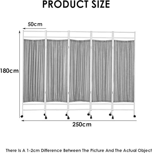 Mobile Privacy Screen,Foldable Hospital Room Divider,Privacy Separator Wall Temporary Fence,for Emergency Room Hospital Beauty Salon Office(Green,5-Panel) in Saudi Arabia