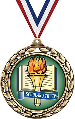Scholar Athlete Medals - 2 1/2" Laurel Wreath Scholar Athlete Medal - Great Scholar Athlete Awards for Kids Prime in Saudi Arabia
