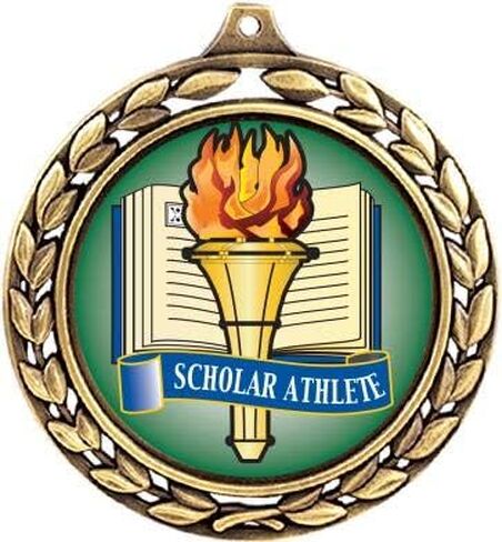 Scholar Athlete Medals - 2 1/2" Laurel Wreath Scholar Athlete Medal - Great Scholar Athlete Awards for Kids Prime in Saudi Arabia