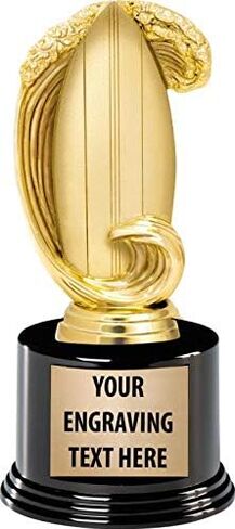 جوائز Crown Awards لركوب الأمواج مع نقش مخصص، لوح تزلج ذهبي مخصص مقاس 7.25 بوصة مع كأس جائزة Wave Surfing على قاعدة مستديرة فاخرة in Kuwait