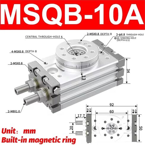 1pcs MSQB10A MSQB20A MSQB50A MSQB70A MSQB10AR MSQB30R MSQB50R MSQB70R Rotary Pneumatic Cylinder MSQB50A Adjustable 0-190 Degrees(MSQB-10A) in Saudi Arabia