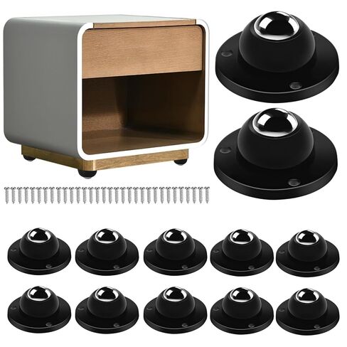 Luxshiny 12 Pcs Black Adhesive Mini Swivel Caster Wheels with Steel Balls, Self Adhesive Stick on Casters for Furniture, Small Appliances, and Mop Buckets, Heavy Duty Attachable Rolling in Saudi Arabia