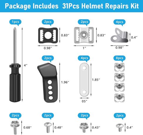 31 Pcs Hockey Helmet Repair Kit, Coldairsoap Football Helmet Replacement Parts Including Visor Clips 4 Screws Nuts Rubber Gaskets J Clips, Hardware Kit for Baseball, Softball Helmets in Saudi Arabia
