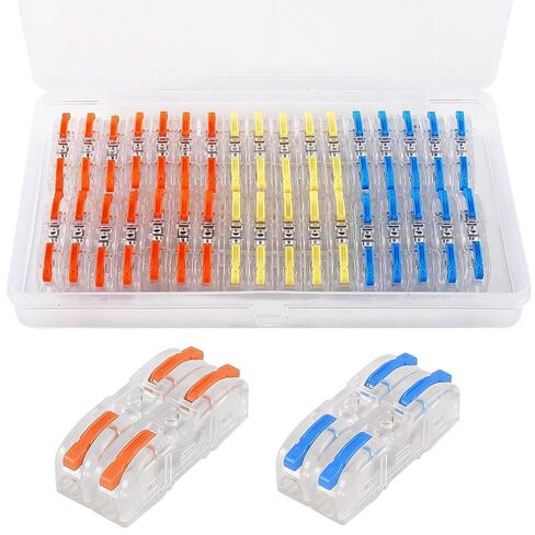 34pcs Lever Wire Connectors 1 in 1 Out Quick Connect Electrical Splicing Kit for Compact Inline Terminals 28-12 AWG in Saudi Arabia