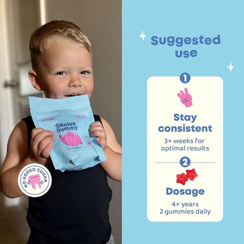 JoySpring Genius Kids Focus Gummies - مكمل عشبي طبيعي للعقل للأطفال | نباتي، خالي من الغلوتين، خالي من السكر مع باكوبا، غوتو كولا، رهوديولا - 60 قطعة in Saudi Arabia