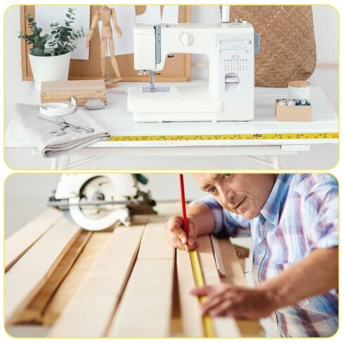 2 Pcs 39in/100cm Adhesive Measuring Tape, Self-Adhesive Ruler Tape Sticker Yellow Long Tapes Measure Practical Table Saw Accessories for Woodworking Table Saw Drafting Workbench in Saudi Arabia