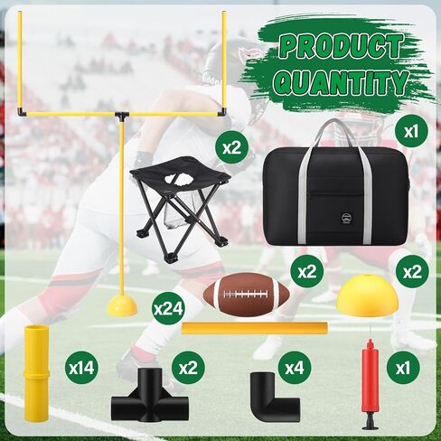 Realspring 2 Set Football Goal Post Yard Football Chairs Outdoor Games Outdoor Toss Goal Post Set for Backyard, Beach, Park, Tournaments, Sports Training in Saudi Arabia