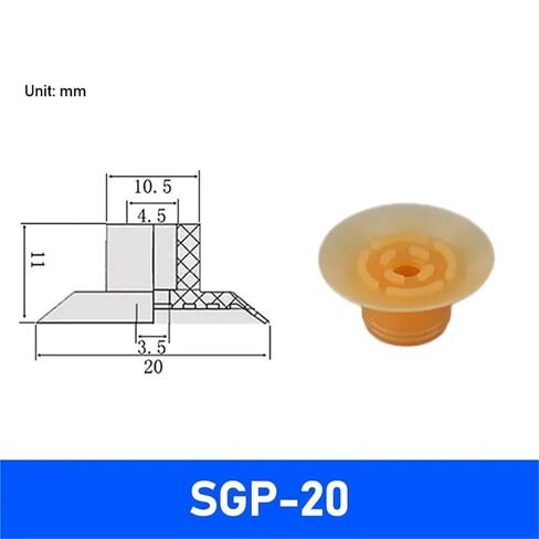 1pc Manipulator Vacuum Suction Plate SGP-15/20/24/30/40 Pneumatic Paper Film Plastic Bag(SGP-20 X10PCS) in Kuwait
