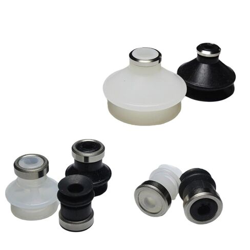 1pc Double-Layer Silicone Round Bellows Automatic Suction Cups Powerful Pneumatic Vacuum Suction Cups ZP-B Model(ZP-08B,Black) in Saudi Arabia