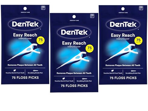 DenTek Complete Clean Floss Picks | Removes Food & Plaque | 75 Count in Saudi Arabia