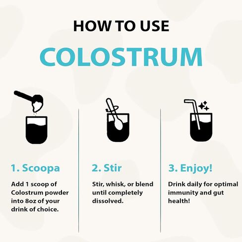 Colostrum™ Premium Powder for Gut Health, Immunity, Muscle Recovery & Bloating Relief | Grass-Fed Bovine Colostrum with 400+ Bioactive Nutrients & Natural IgG, Unflavored, 60 Servings | Made in USA in Saudi Arabia