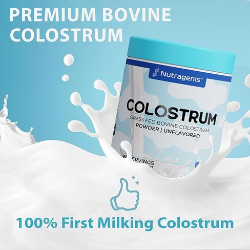 Colostrum™ Premium Powder for Gut Health, Immunity, Muscle Recovery & Bloating Relief | Grass-Fed Bovine Colostrum with 400+ Bioactive Nutrients & Natural IgG, Unflavored, 60 Servings | Made in USA in Saudi Arabia