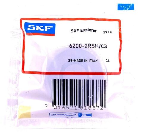 SKF Italy 6200 2RSH C3 محمل كروي ذو أخدود عميق، مطاط مختوم 10x30x9 ملم in Kuwait