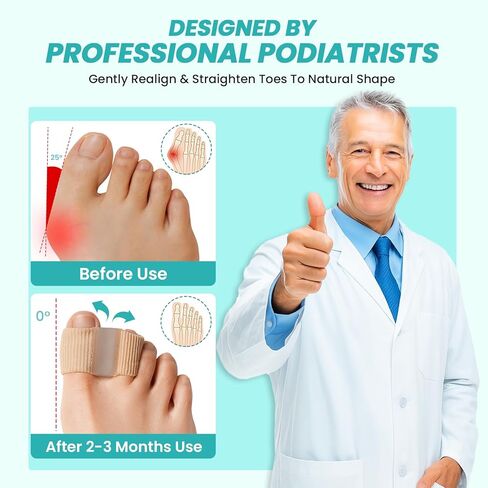 Bunion Toe Separators Corrector - 4 Pcs Toe Separators for Women Men Big Toe, Breathable Bunion Corrector, Gel Toe Spacers with 2 Loops for Bunion Pain, Overlapping Toes in Saudi Arabia