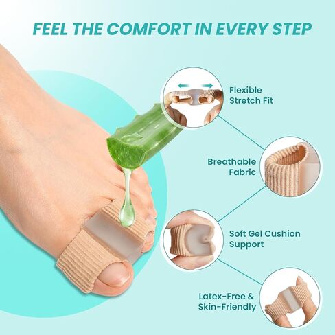 Bunion Toe Separators Corrector - 4 Pcs Toe Separators for Women Men Big Toe, Breathable Bunion Corrector, Gel Toe Spacers with 2 Loops for Bunion Pain, Overlapping Toes in Saudi Arabia