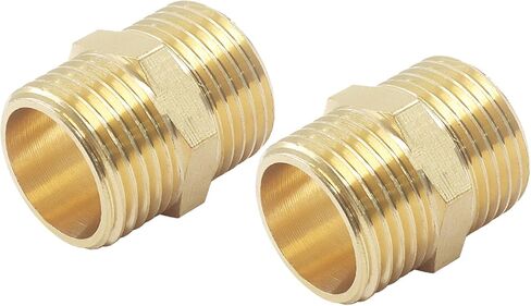 Litoexpe 2 قطعة تركيب أنابيب نحاسية صلبة حلمة سداسية 1/2 بوصة × 1/2 بوصة محول أنابيب ذكر NPT، تركيبات محول أنابيب نحاسية ثقيلة موصلات حلمات متساوية in Saudi Arabia