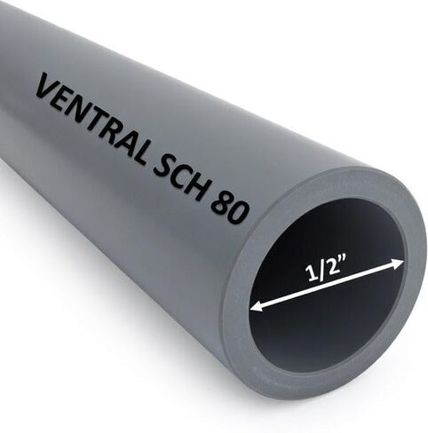 جدول VENTRAL 80 أنبوب PVC 1/2 بوصة (0.84 OD)، رمادي، أطوال مقطوعة للصناعة والسباكة والكيماويات والضغط العالي (طول 84 بوصة) in Saudi Arabia