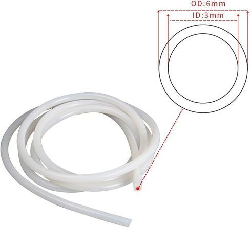 White Silicone Tube 3mm ID 6mm OD 1m Food Grade Air Hose For Transfer Pump in Saudi Arabia