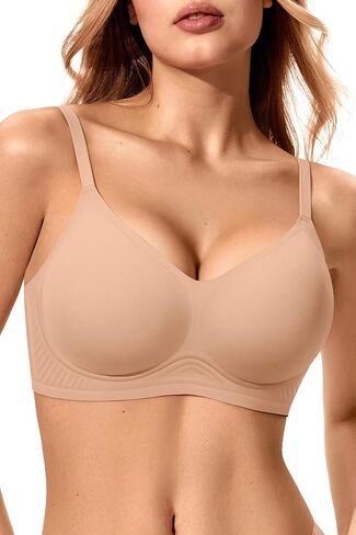 Jelly Bras for Women No Underwire Wireless Tshirt Bra Push Up Seamless Bralettes w Support in Saudi Arabia