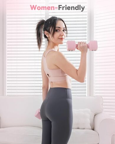 2-in-1 Adjustable Dumbbell & Kettlebell Set for Women (1.1-12.1 lbs), Quick-Change Free Weights for Home Gym, Pilates & Full Body Workout in Saudi Arabia