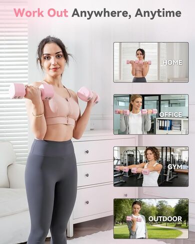 2-in-1 Adjustable Dumbbell & Kettlebell Set for Women (1.1-12.1 lbs), Quick-Change Free Weights for Home Gym, Pilates & Full Body Workout in Saudi Arabia