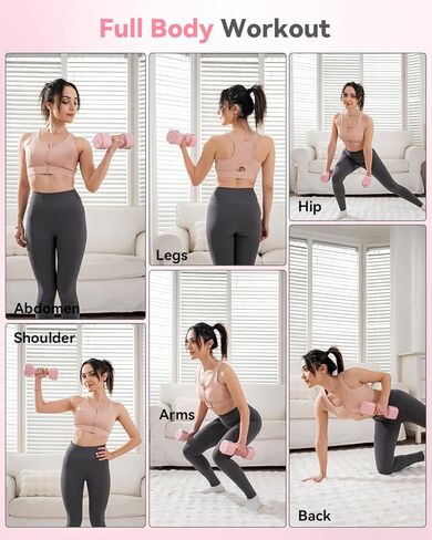 2-in-1 Adjustable Dumbbell & Kettlebell Set for Women (1.1-12.1 lbs), Quick-Change Free Weights for Home Gym, Pilates & Full Body Workout in Saudi Arabia