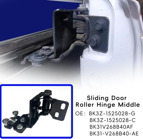 Transit Right Sliding Door Roller Hinge Set Upper Middle Lower Compatible with 2015-2019 Transit 150 250 350 350HD Passenger Side Power Center Door Roller Assembly Replaces BK31V25000AG in Saudi Arabia