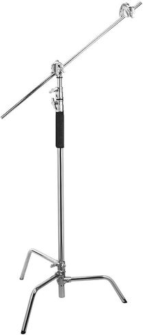 Flashpoint 10' C Light Stand on Turtle Base Kit with Two Tier Spring Loaded Riser Column, 3" GOBO Heads, Baby Pin and 40" Grip Arm, Chrome, a for Cinema Still Studios in Saudi Arabia